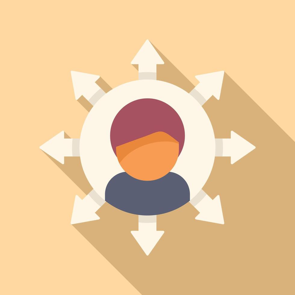 Best person coping skills icon flat vector. Work hard business vector