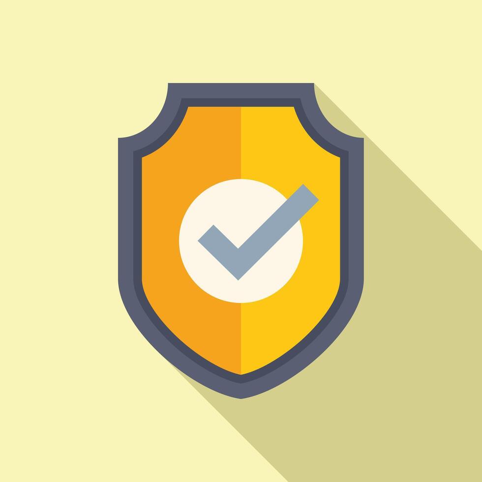 Coping skills shield icon flat vector. Health mental vector