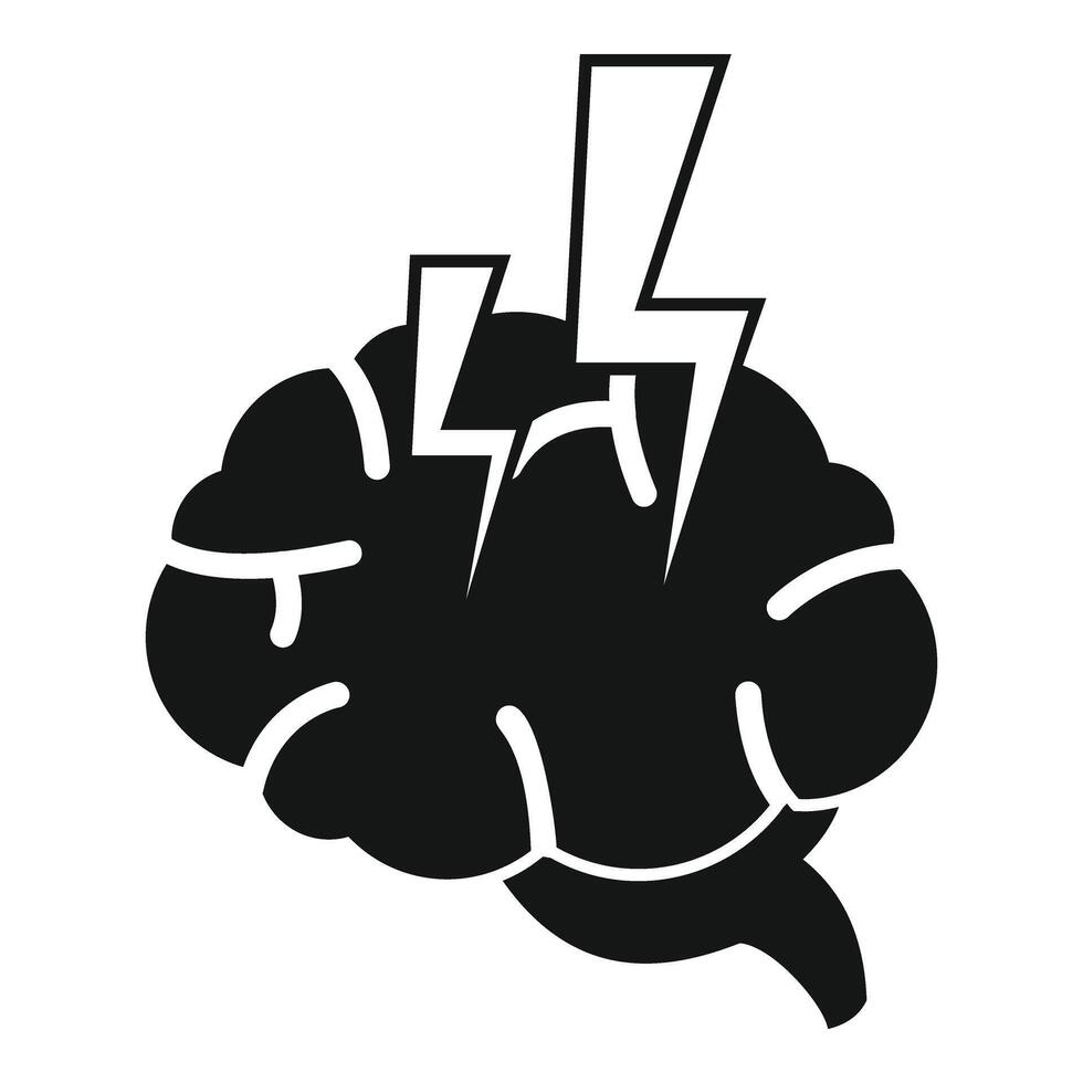 Brain storming icon simple vector. Think brain vector