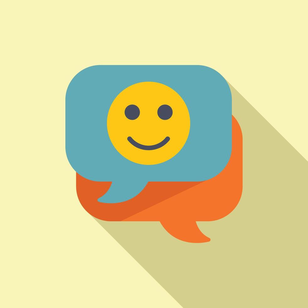 Chat happy advice icon flat vector. Coping skills person vector