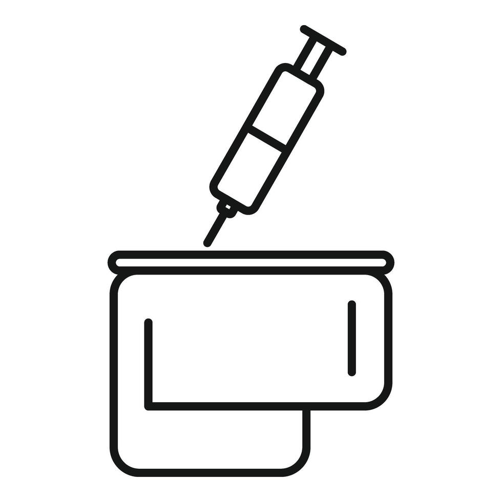 Injection filling tank icon outline vector. Refill cartridge vector