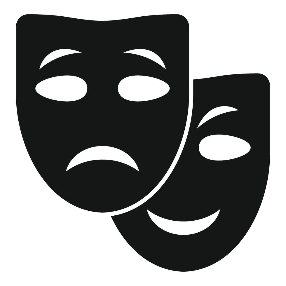 Theater mask icon simple vector. Mental busy coping skills vector