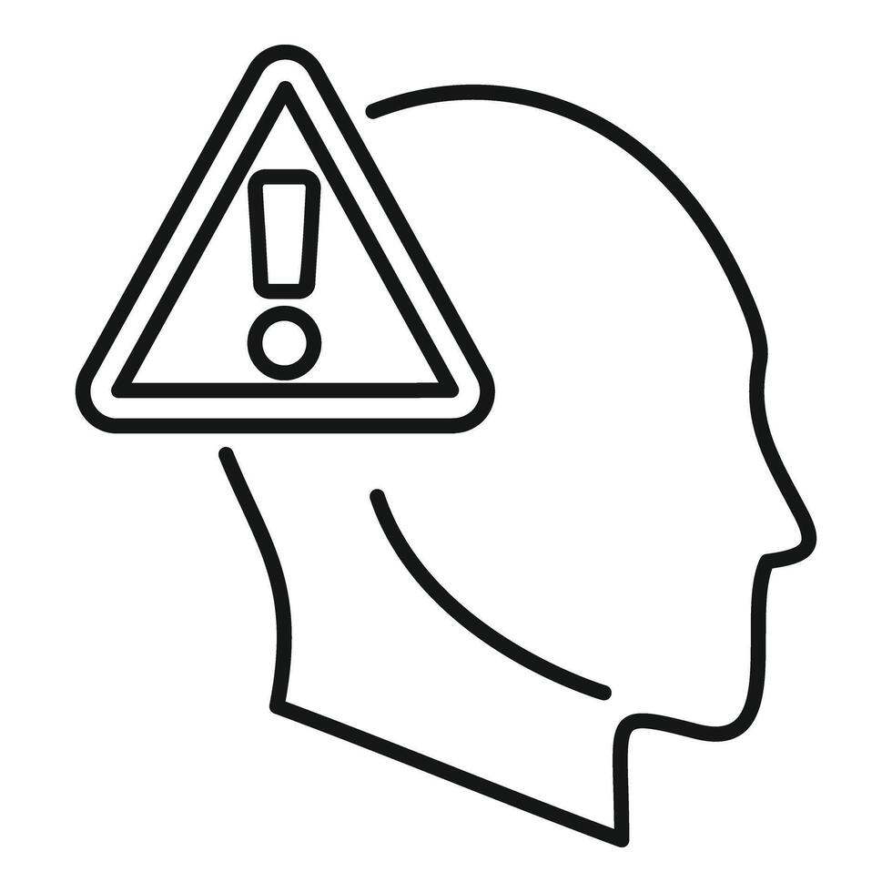 Person critical thinking icon outline vector. Concentration process vector