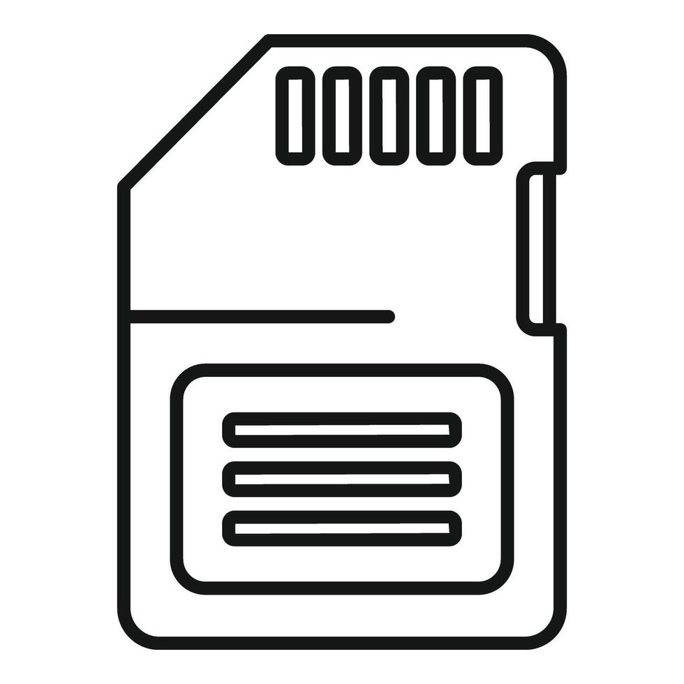 SD storage chip icon outline vector. Archive database vector