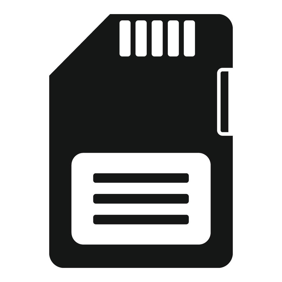 SD storage chip icon simple vector. Archive database vector