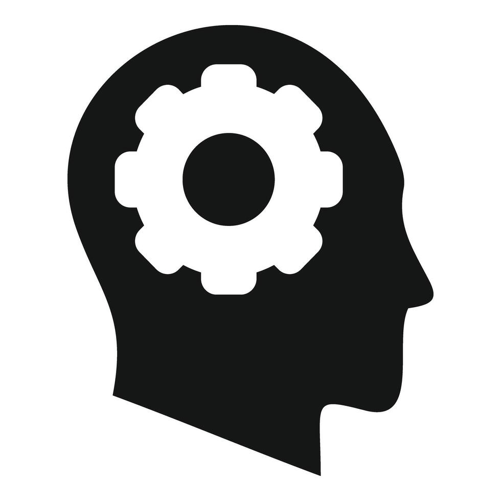 Gear solution plan icon simple vector. Evidence reason job vector