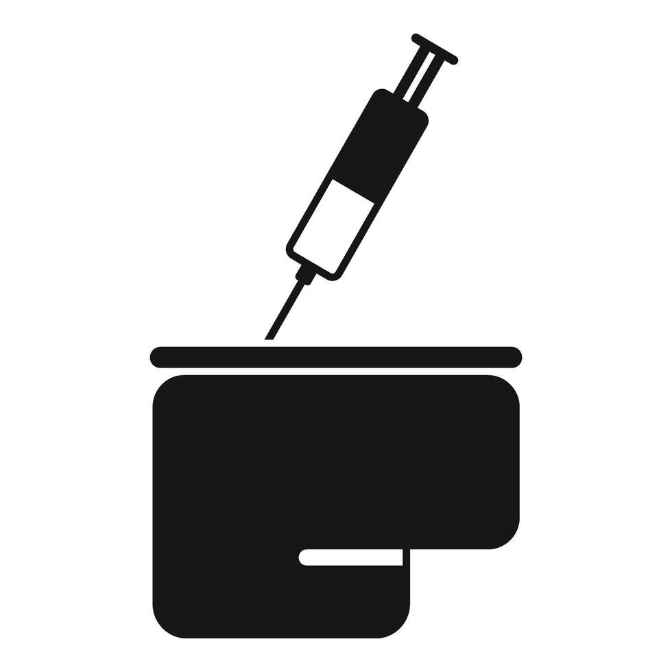 Injection filling tank icon simple vector. Refill cartridge vector