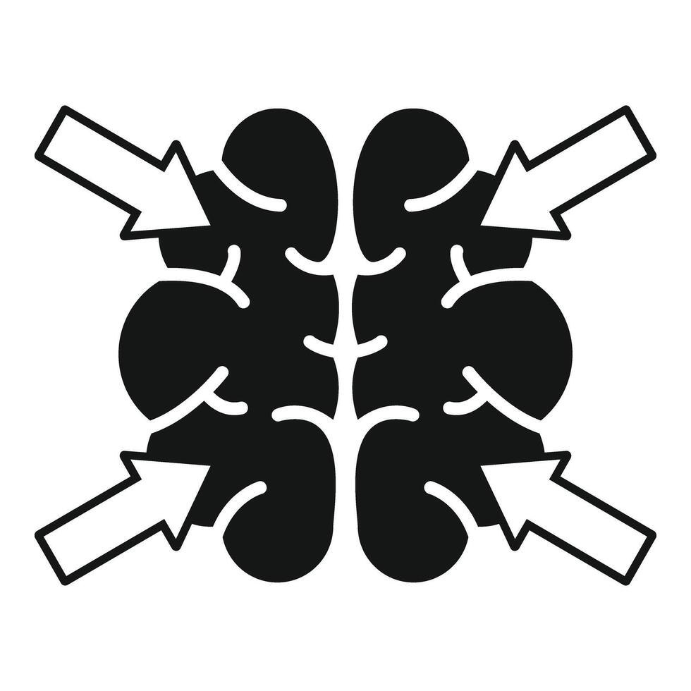Mind think brain icon simple vector. Solution problem vector