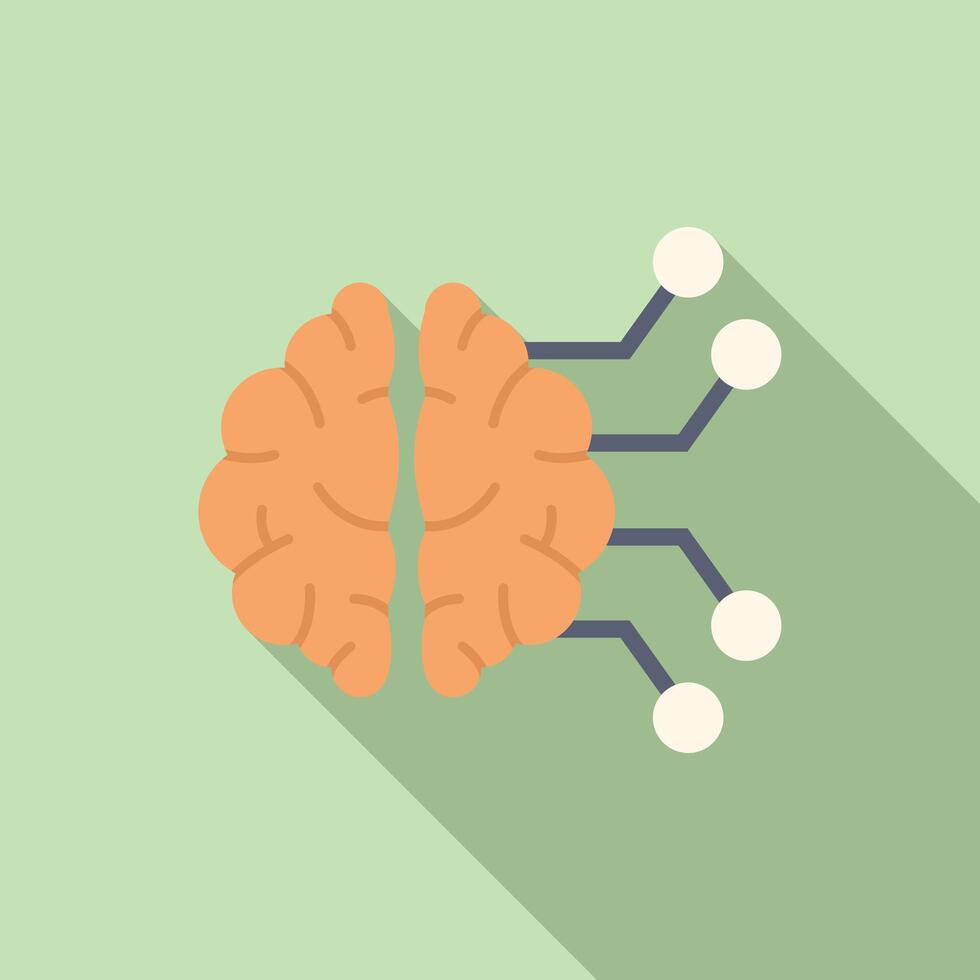 Brain coping skills icon flat vector. Health mental busy vector