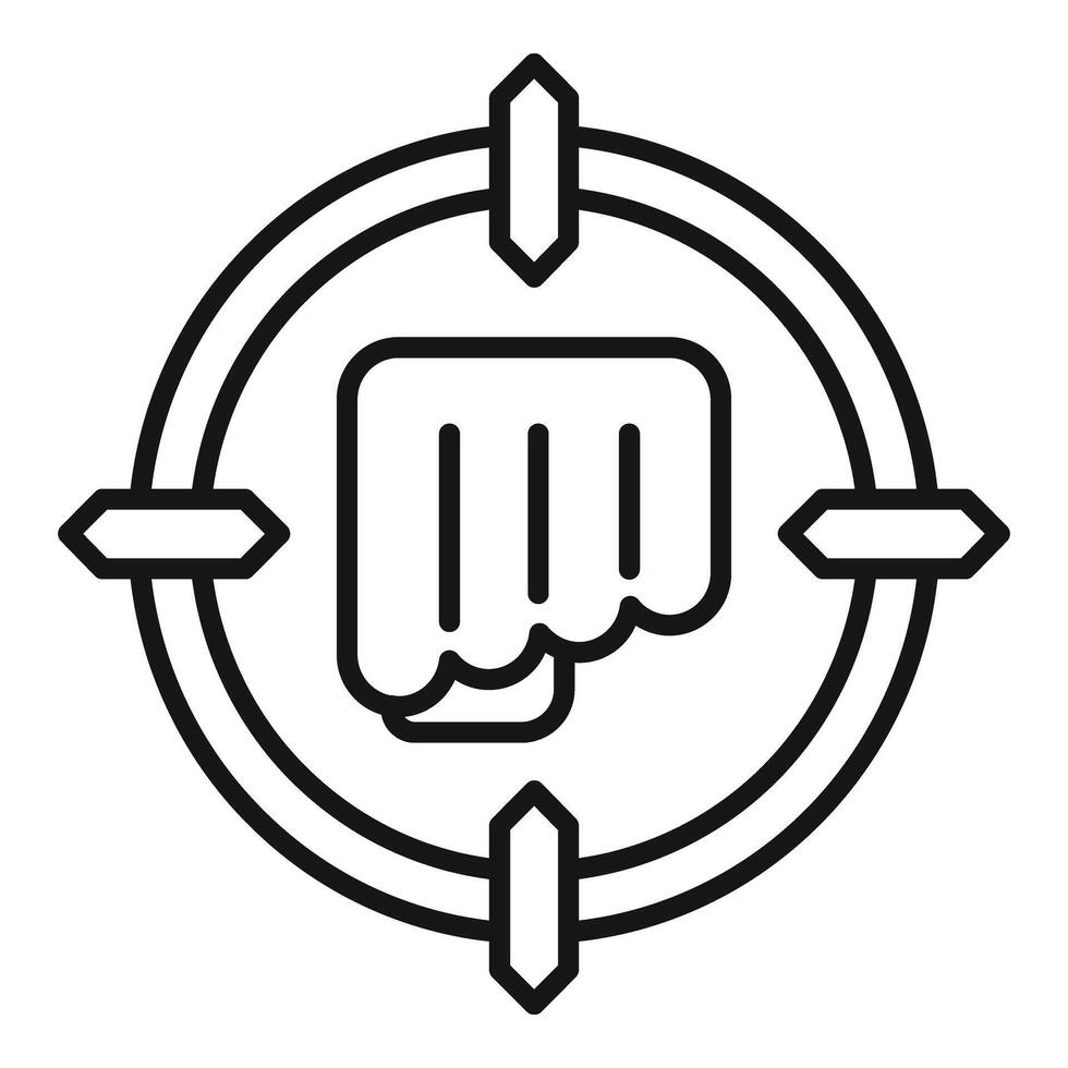 Target coping skills icon outline vector. Advice help information vector