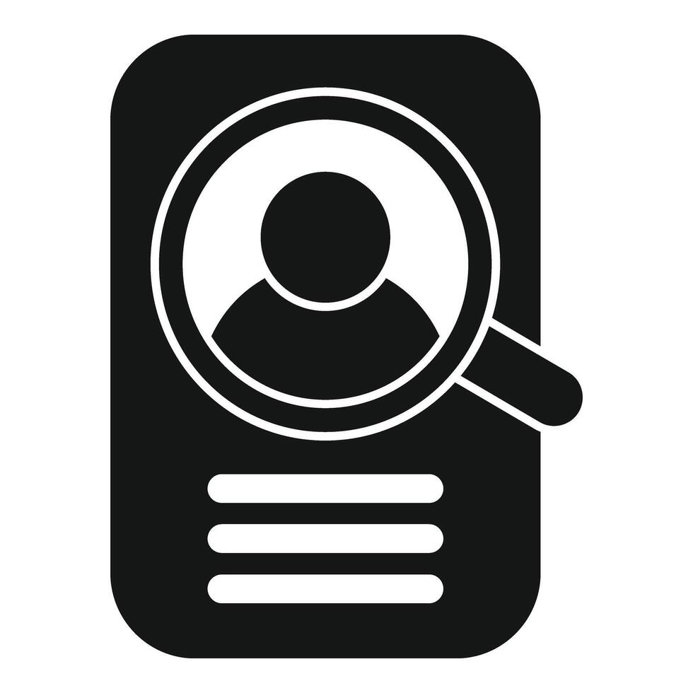 Search online candidate icon simple vector. Find person vector