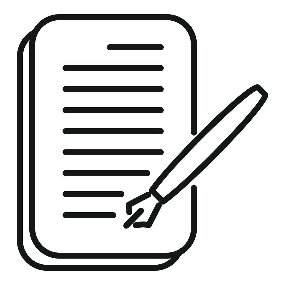Paper writing help advice icon outline vector. Mental busy support vector