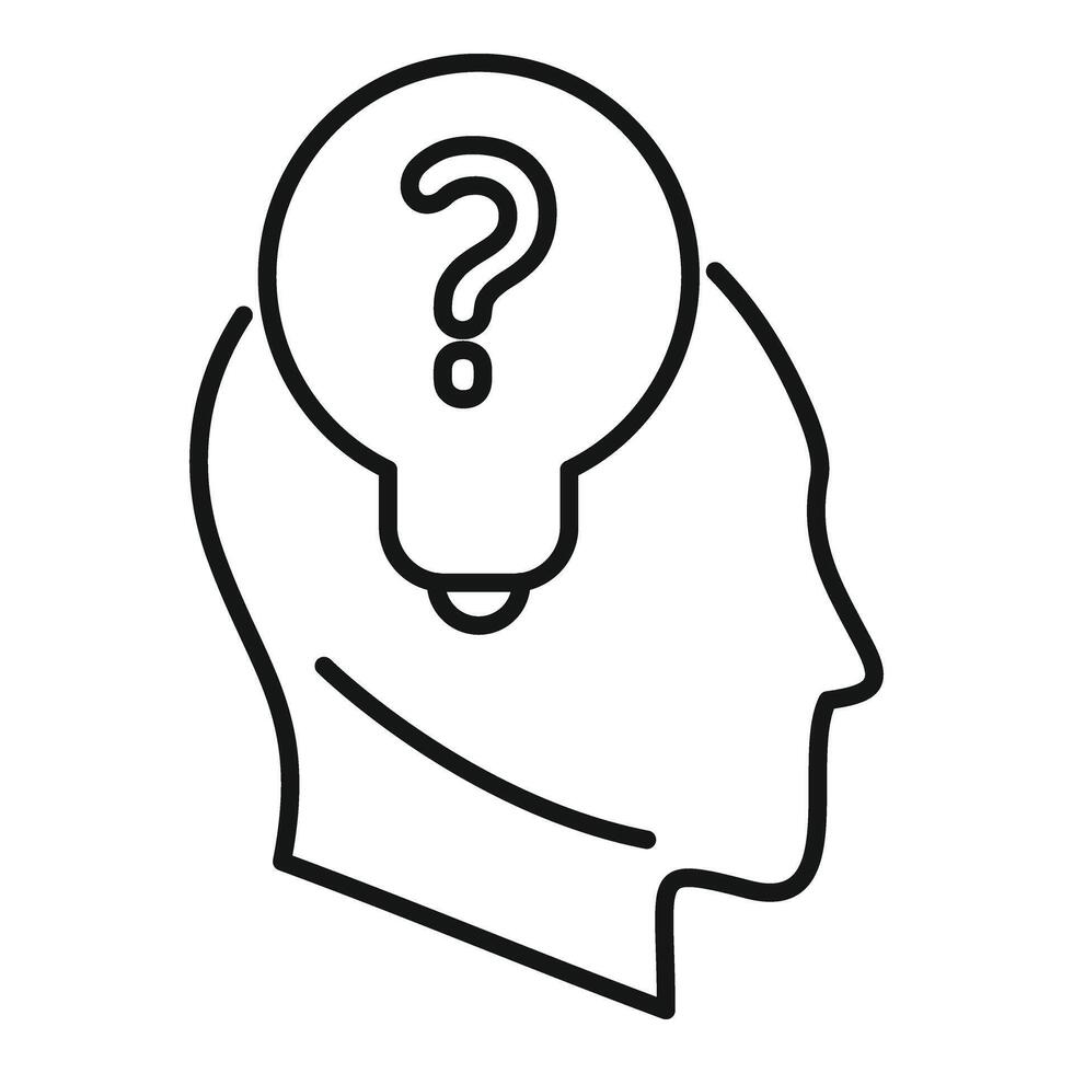 New idea question icon outline vector. Person solution vector