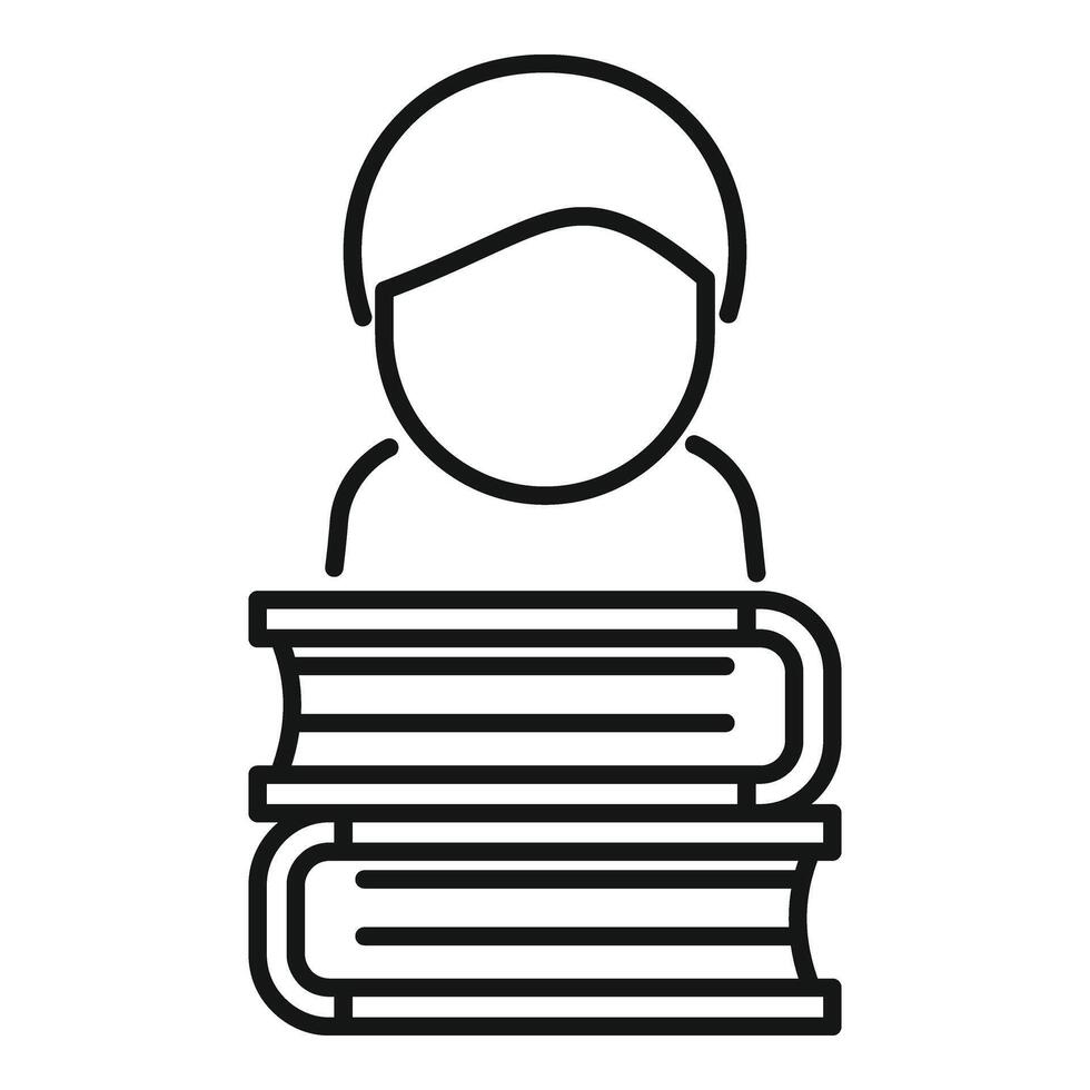 Skill of books education icon outline vector. Person coping skills vector