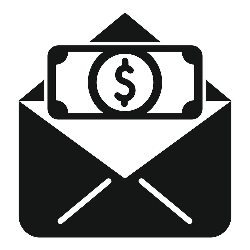 Finanzas correo apoyo icono sencillo vector. en línea donación vector