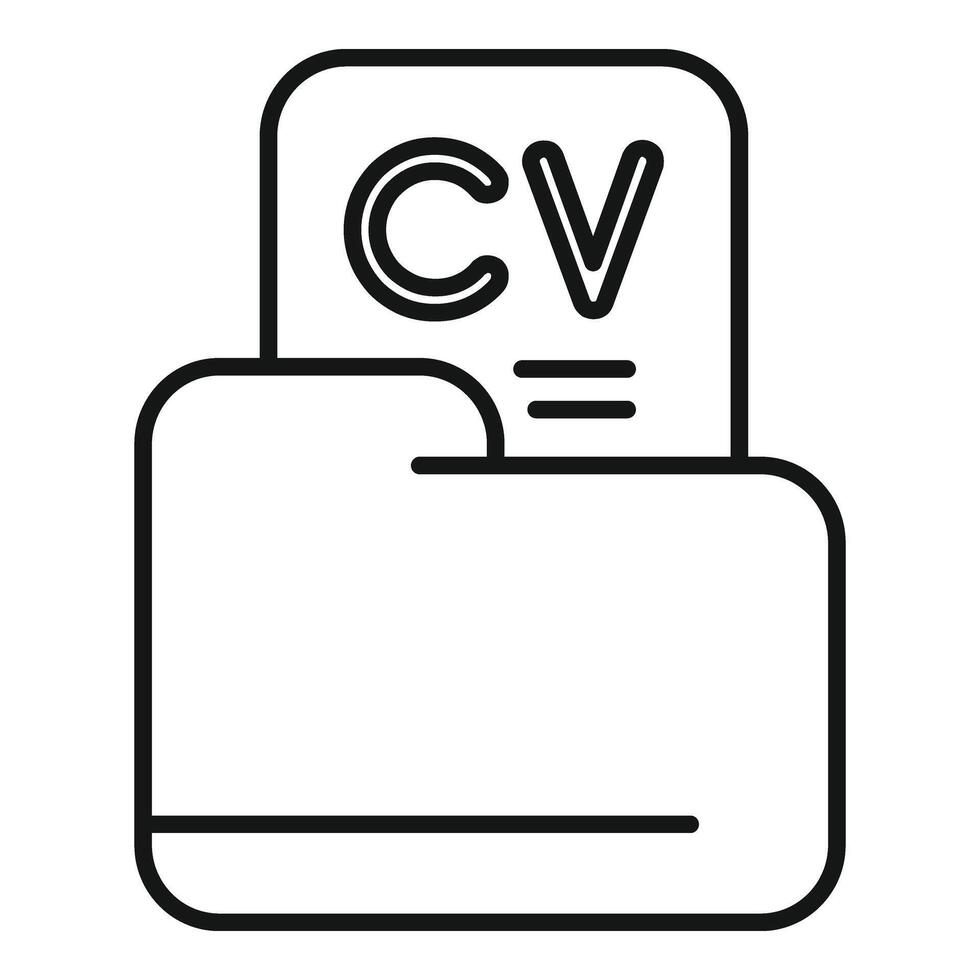 CV folder promotion icon outline vector. Human resume vector