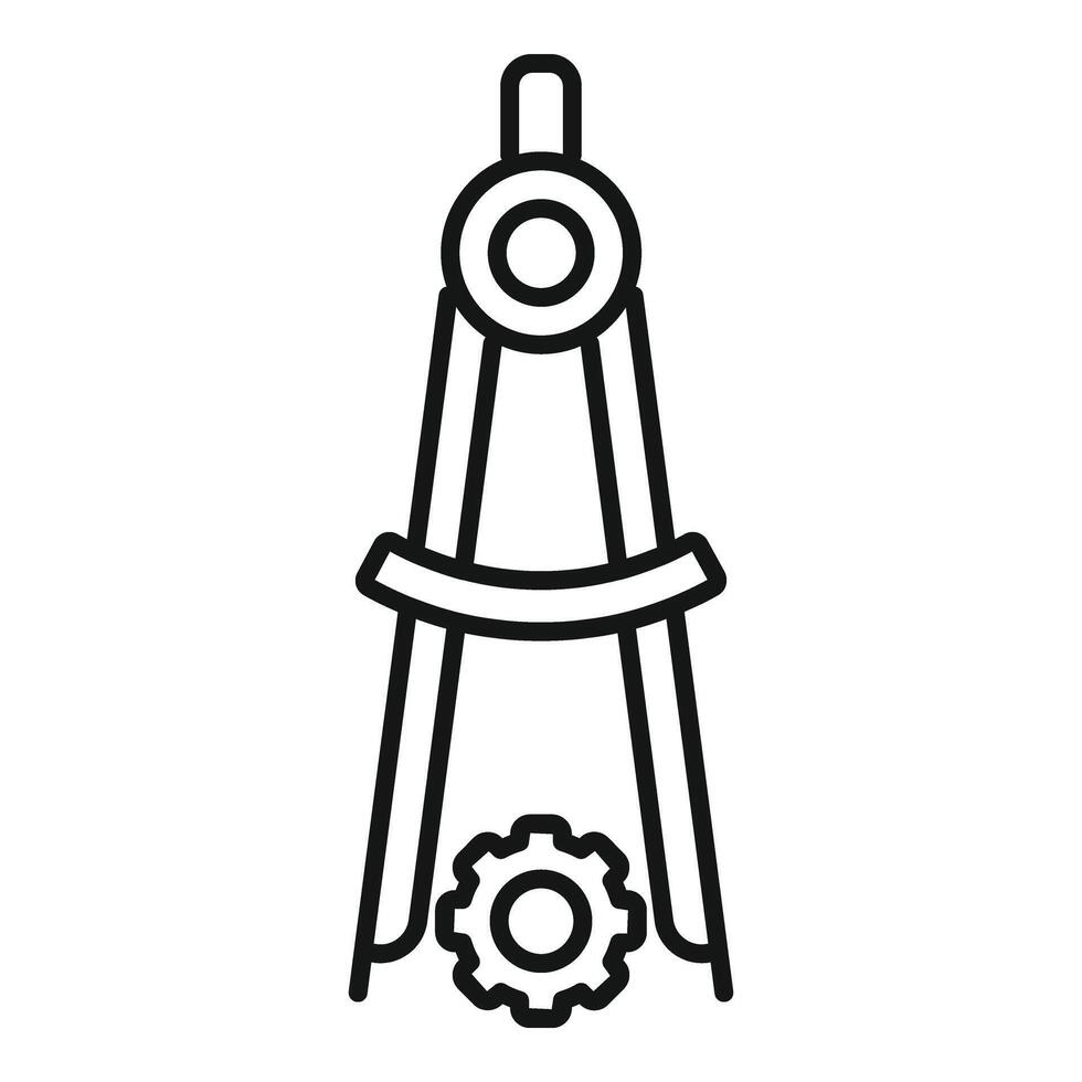 Compass gear work icon outline vector. Coping skills vector