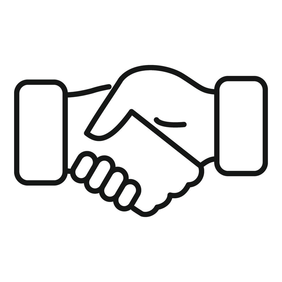 Worker handshake icon outline vector. Business coping skills vector