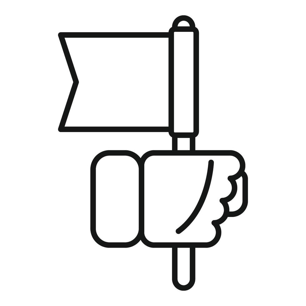 Take coping skills flag icon outline vector. Work attitude vector