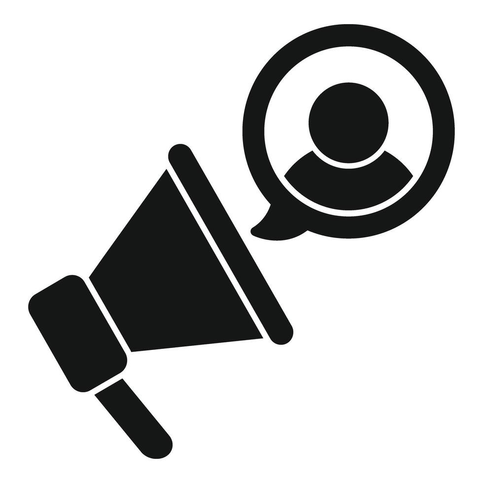 Megaphone vacancy hiring icon simple vector. Human solitary vector