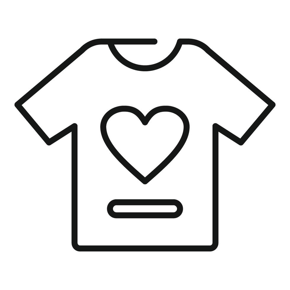 apoyo donación camiseta icono contorno vector. personas contribuir ayuda vector