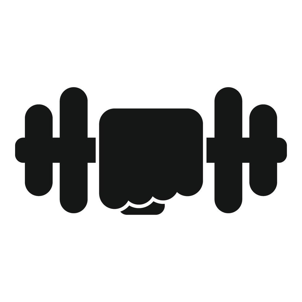 Hard work dumbbell icon simple vector. Coping skills stress vector