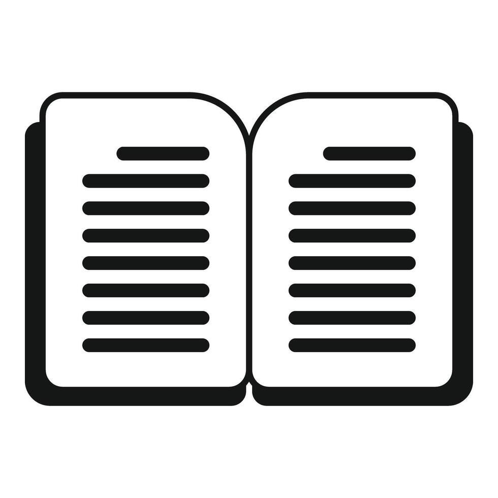 aprendizaje desde abierto libro icono sencillo vector. Consejo ayuda vector