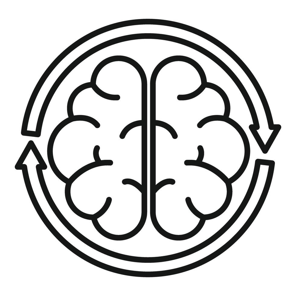 Brainstorming health skills icon outline vector. Support handle vector