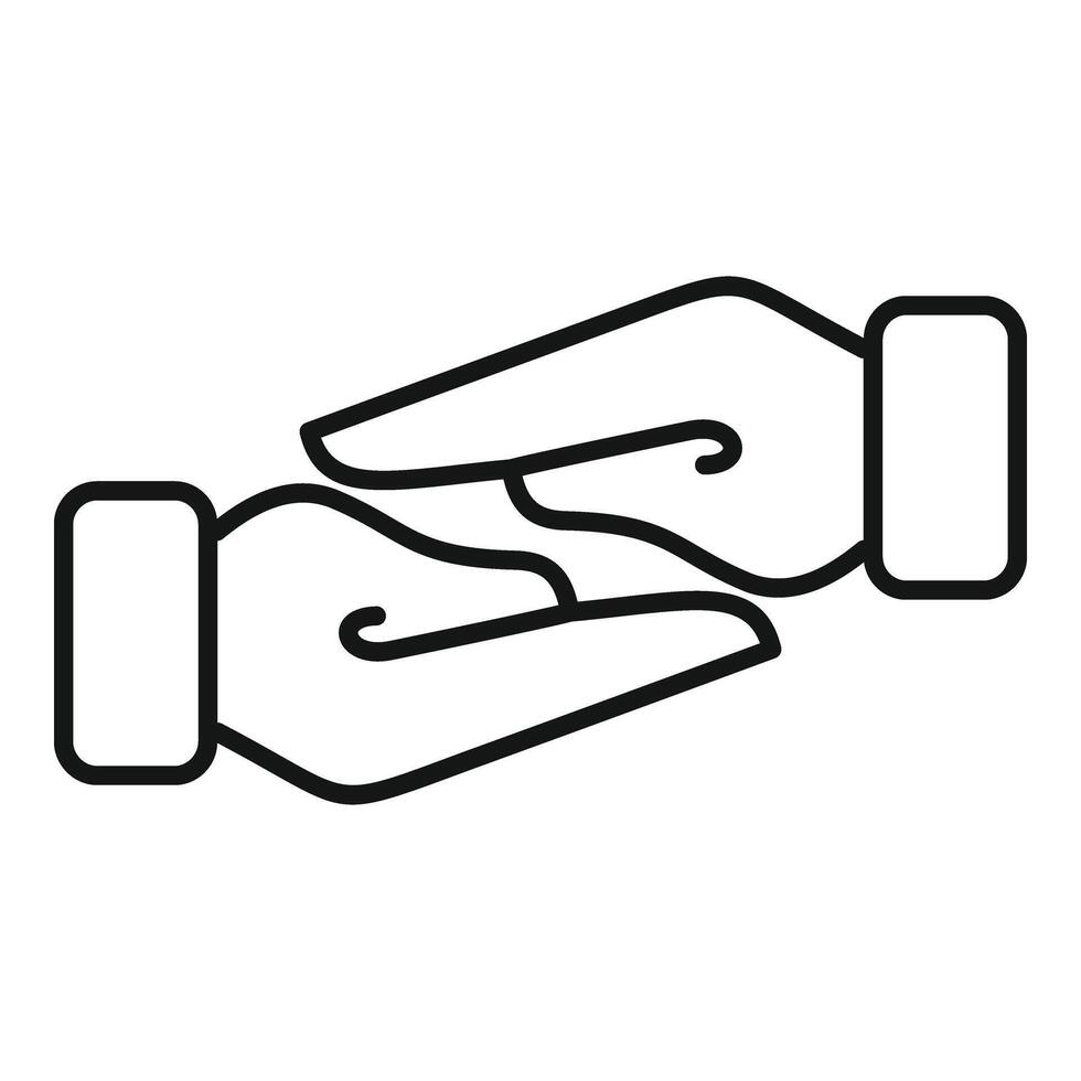 Care support hands icon outline vector. Respiration help advice vector