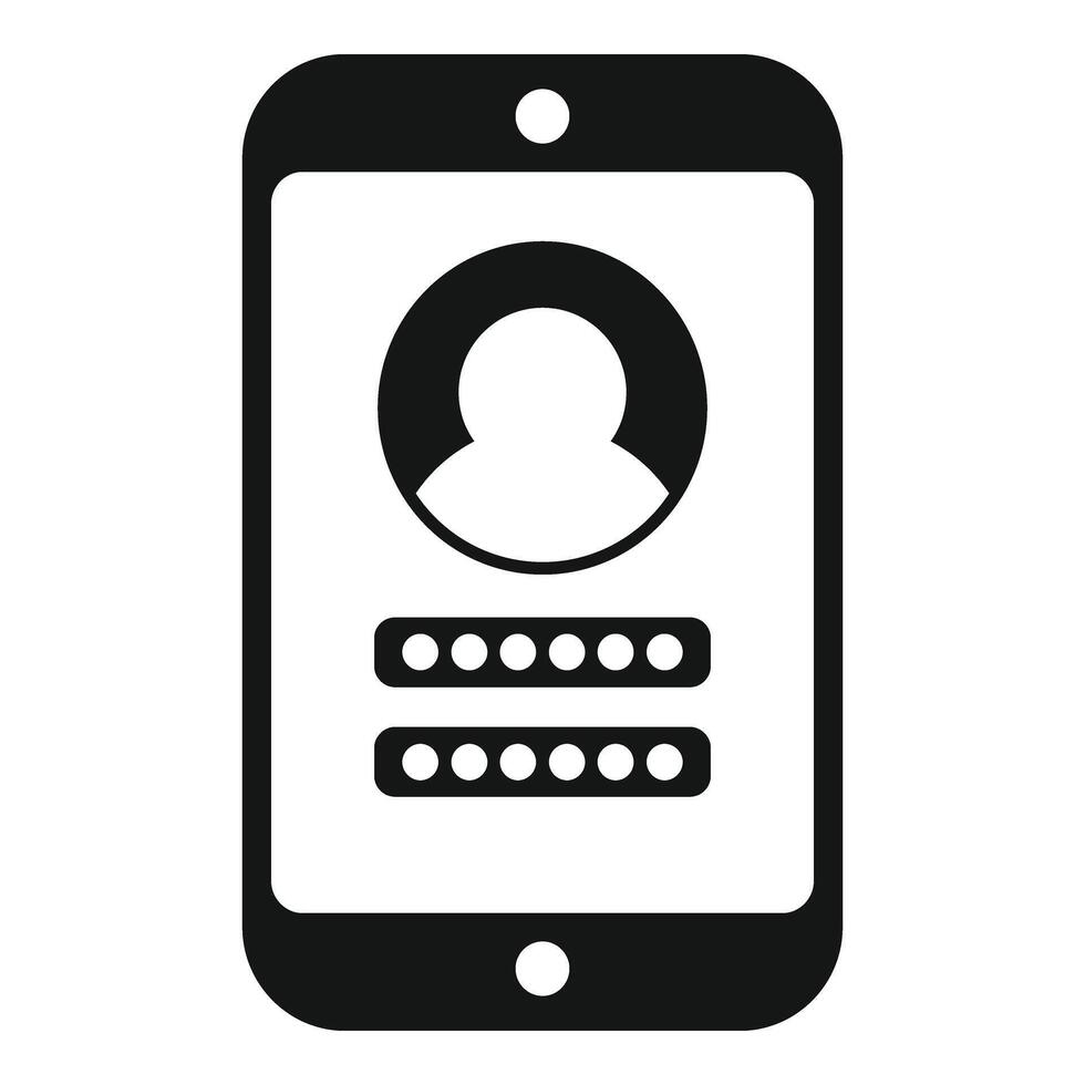 Person phone sign in icon simple vector. Application number vector