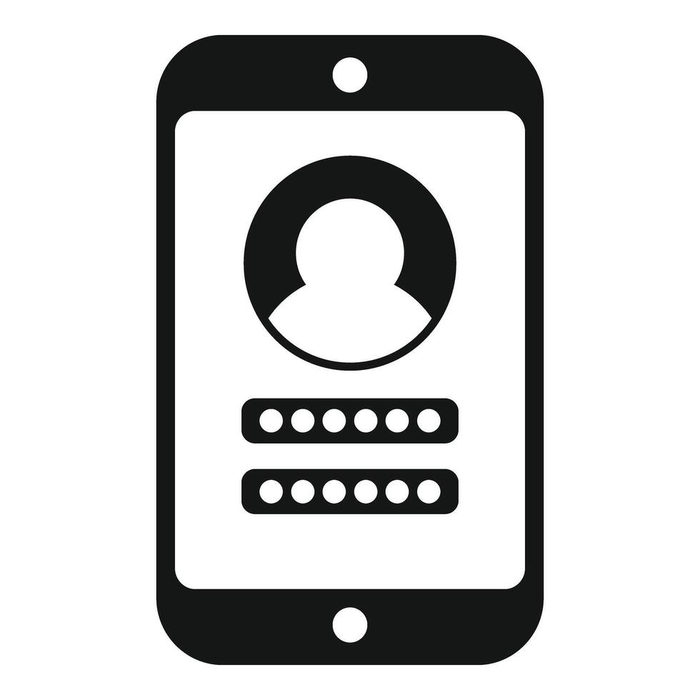 Person phone sign in icon simple vector. Application number vector