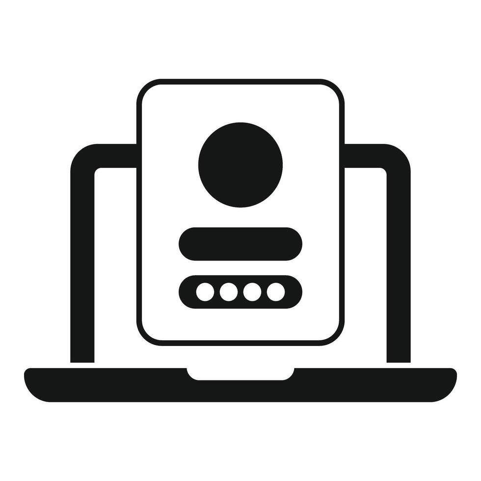 Sign in new laptop icon simple vector. User best registration vector