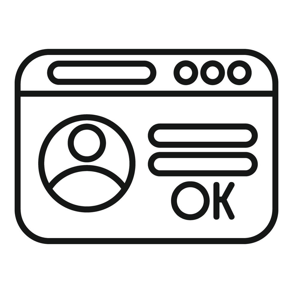 Verify login user icon outline vector. Online registration web vector