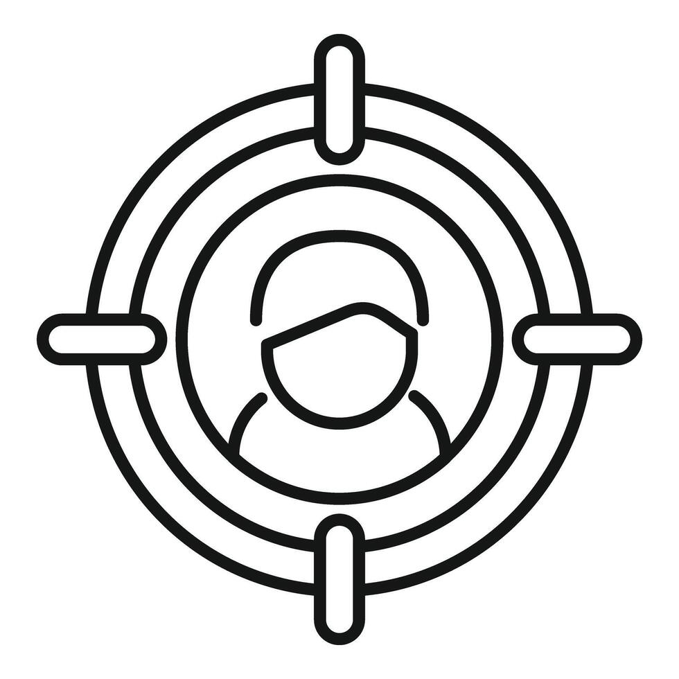 Target vacancy candidate icon outline vector. Human resume vector