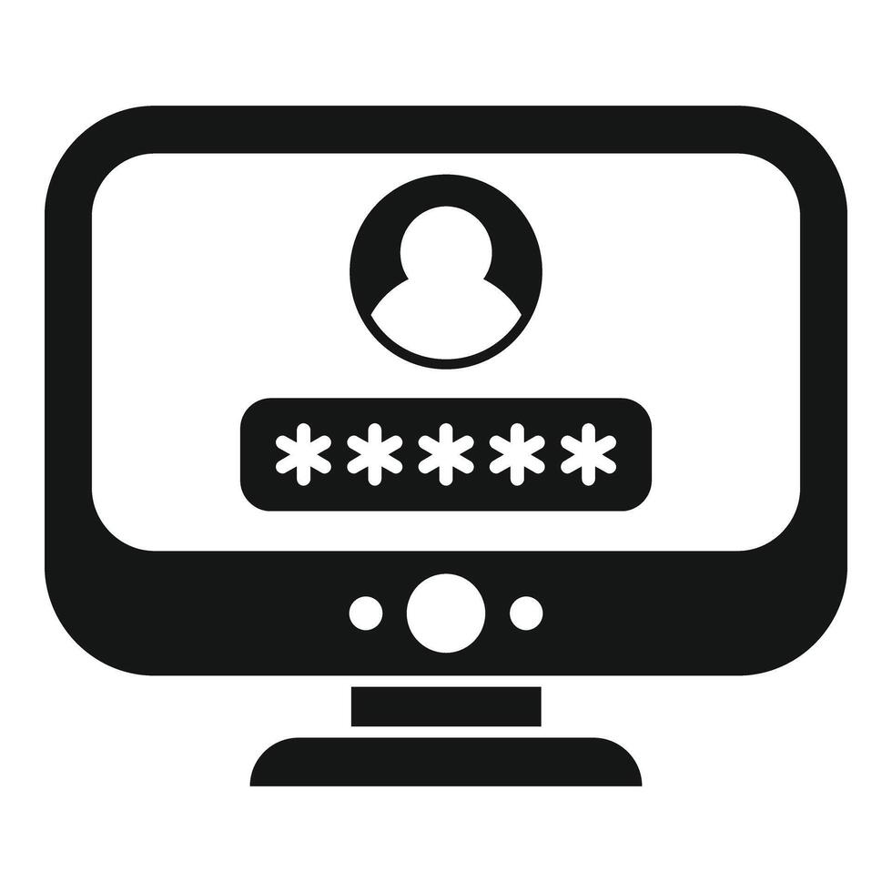 Login home computer icon simple vector. Number online form vector