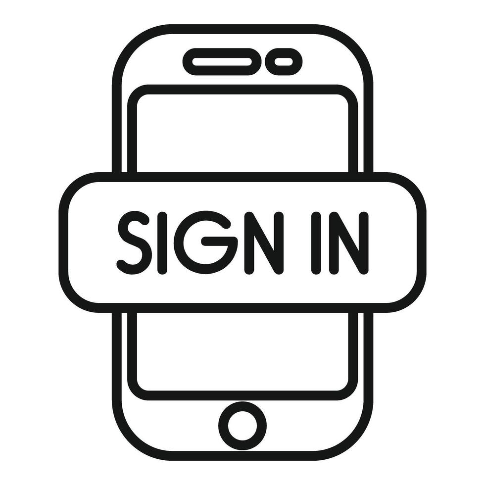 Sign in device register icon outline vector. Modern smartphone vector