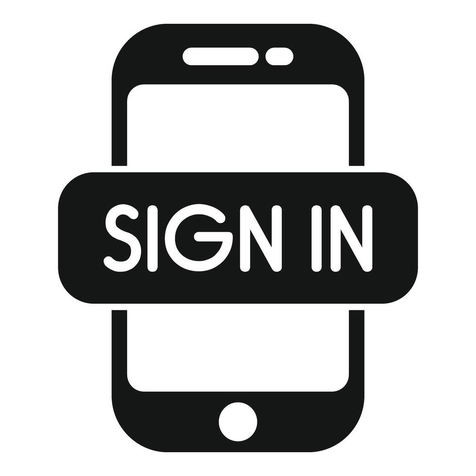 firmar en dispositivo Registrarse icono sencillo vector. moderno teléfono inteligente vector