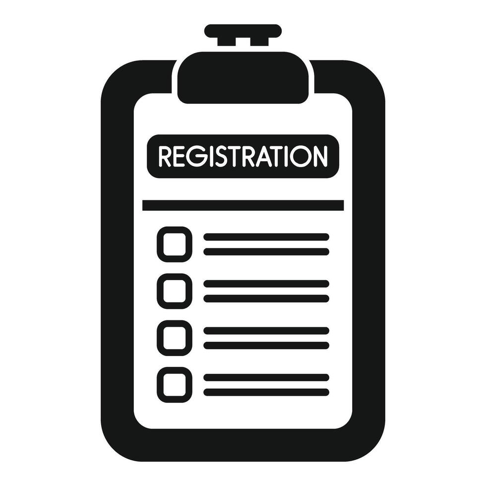 Registration form clipboard icon simple vector. Account create membership vector