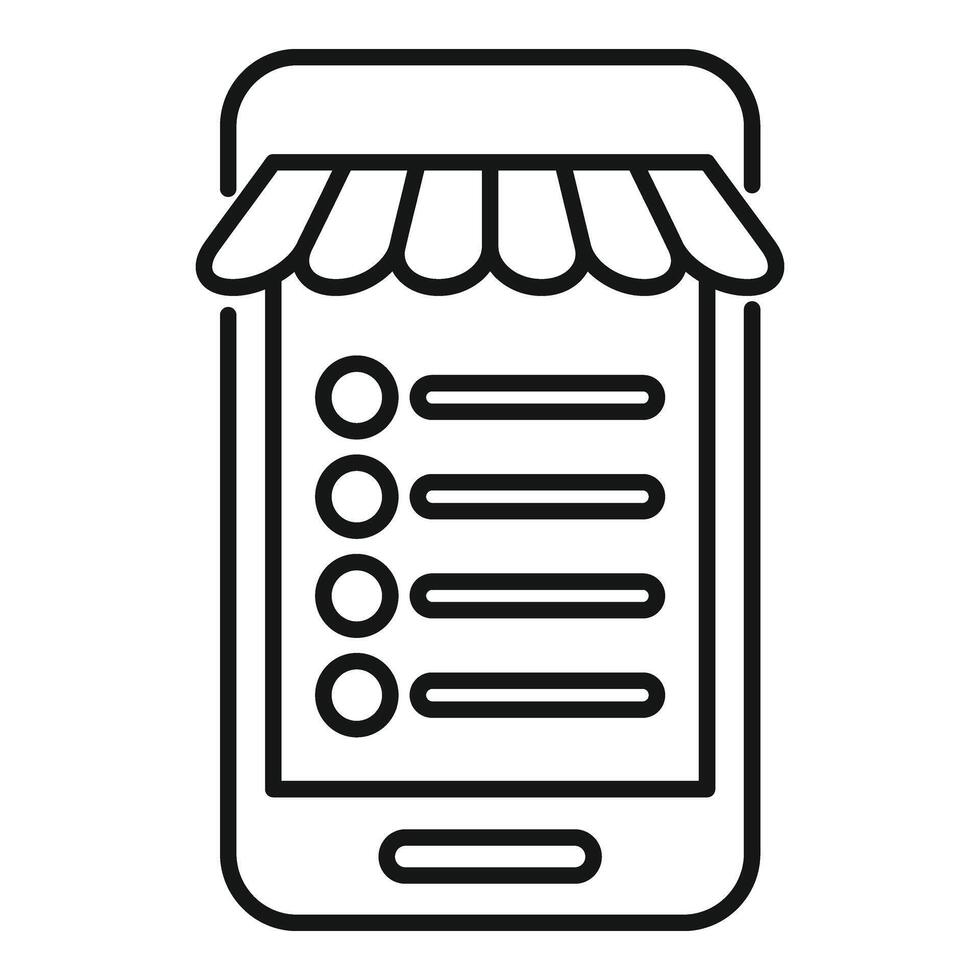 Smartphone online shop icon outline vector. Personal wish list vector