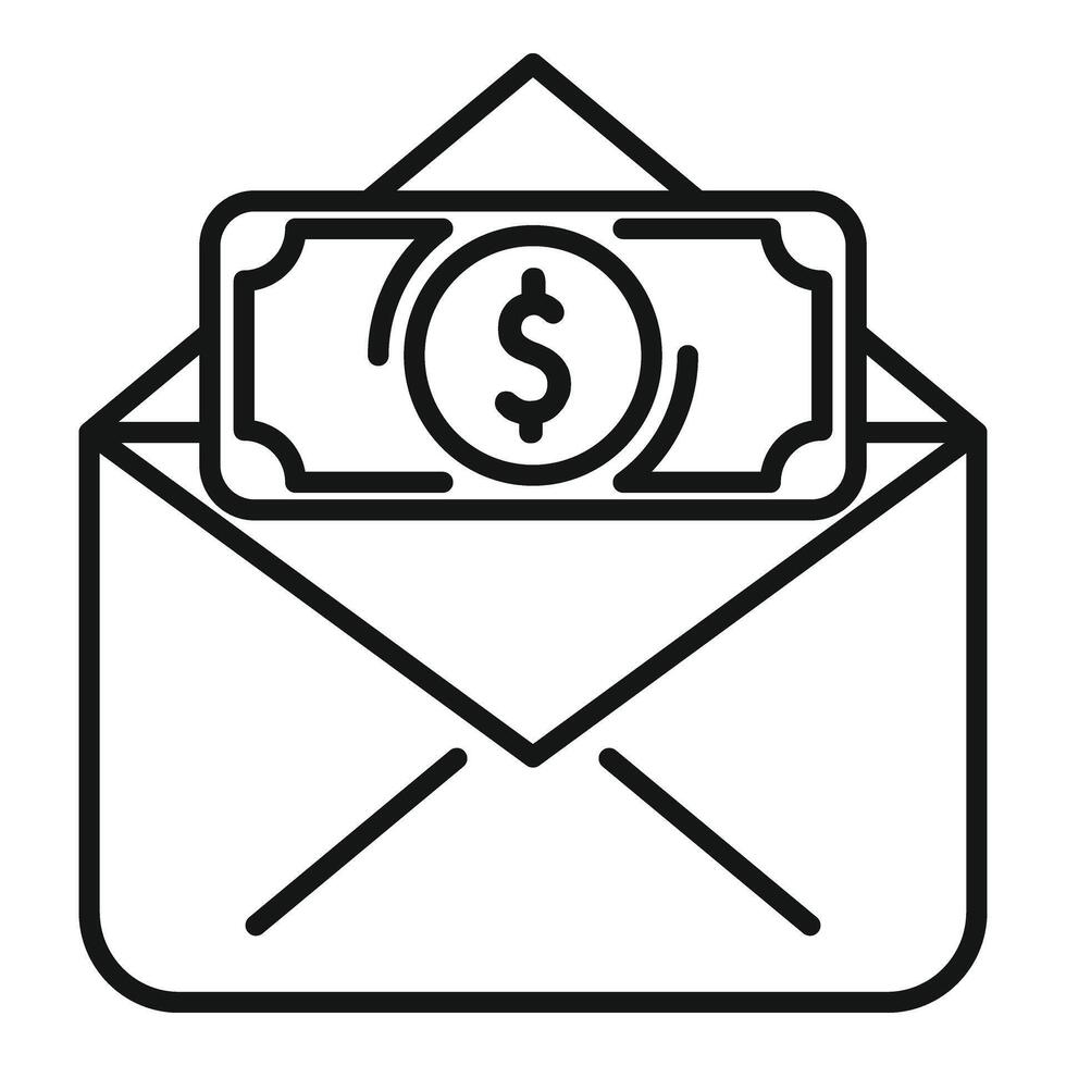 Finance mail support icon outline vector. Online donation vector
