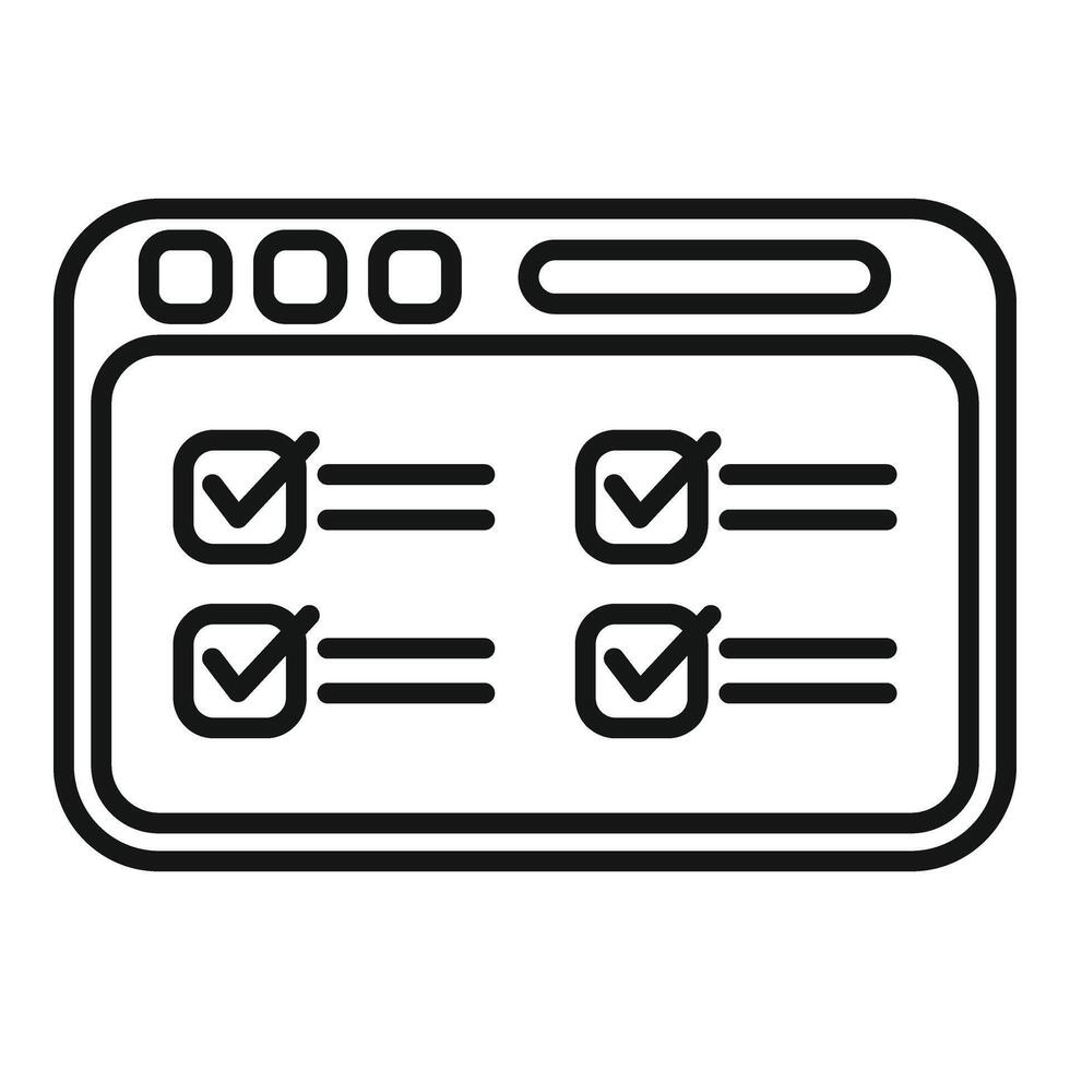 Online web registration icon outline vector. Form number device vector