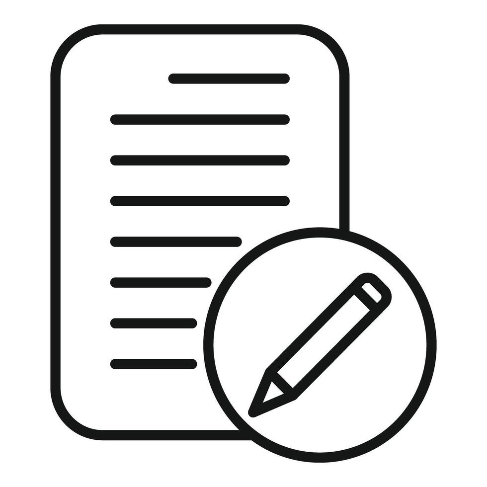 Registration document icon outline vector. Sign new member vector