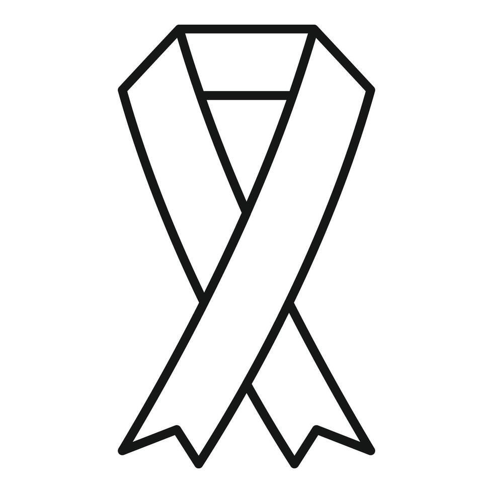 Donation charity ribbon icon outline vector. Home social help vector