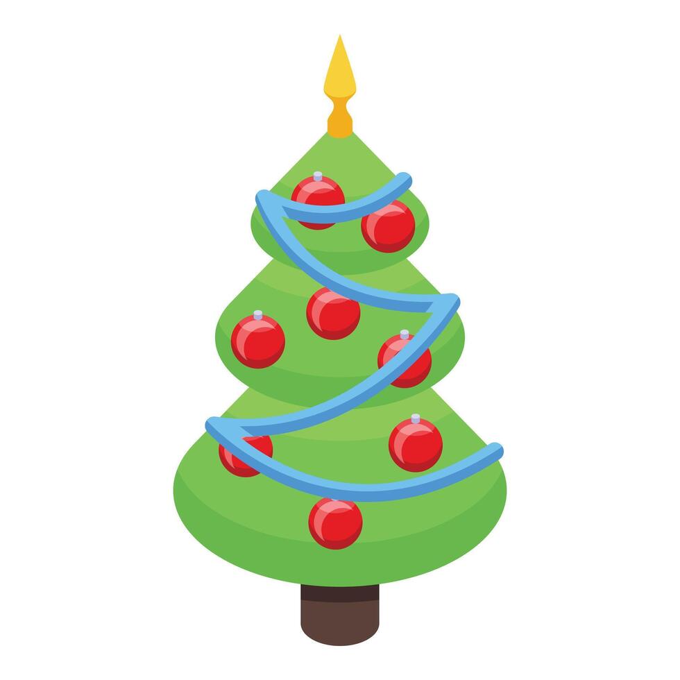 Navidad abeto árbol icono isométrica vector. fiesta congelado jugando vector