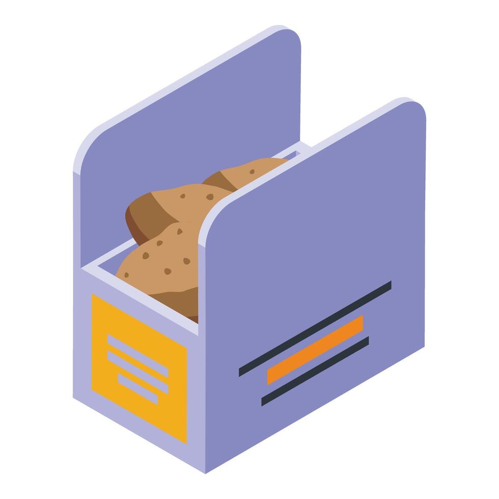 Roast box icon isometric vector. Fried chicken wings vector