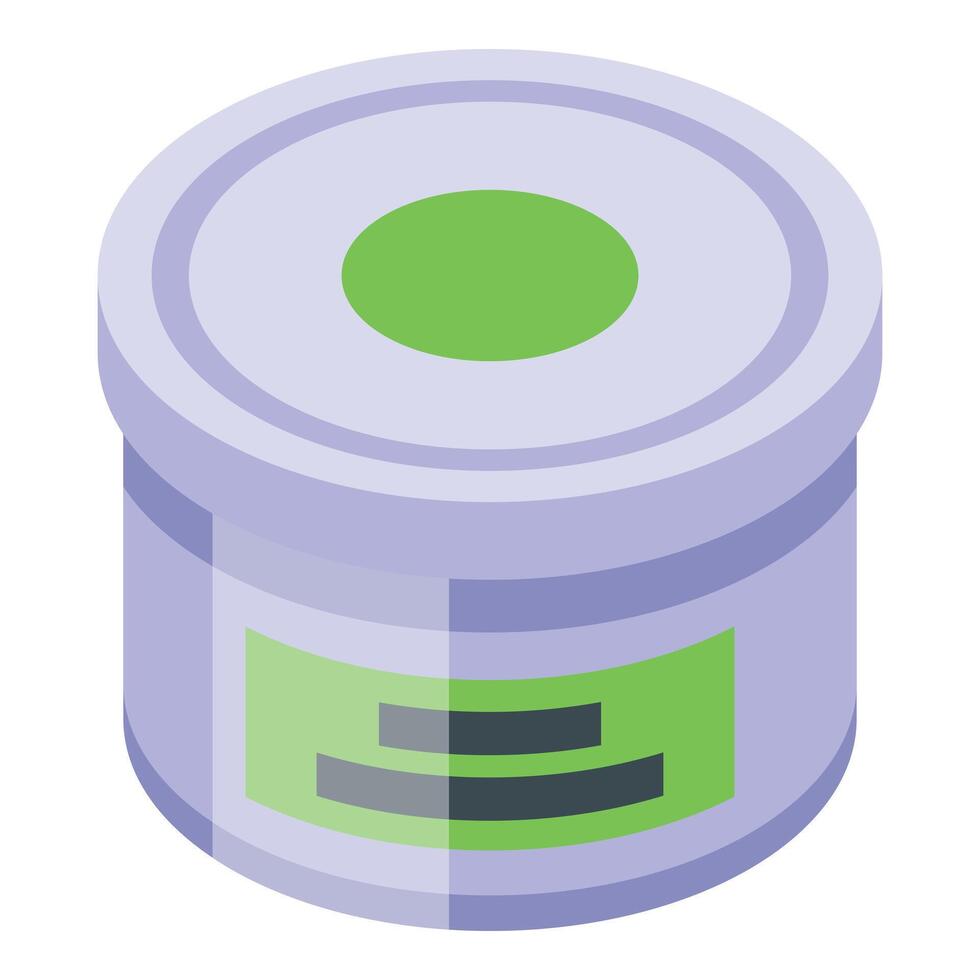 Cotton pad round box icon isometric vector. Care material vector