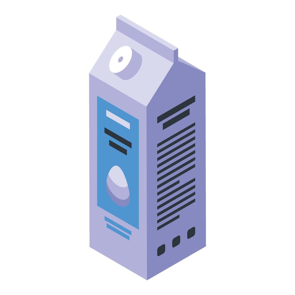 Egg package icon isometric vector. Farmer hen stable vector