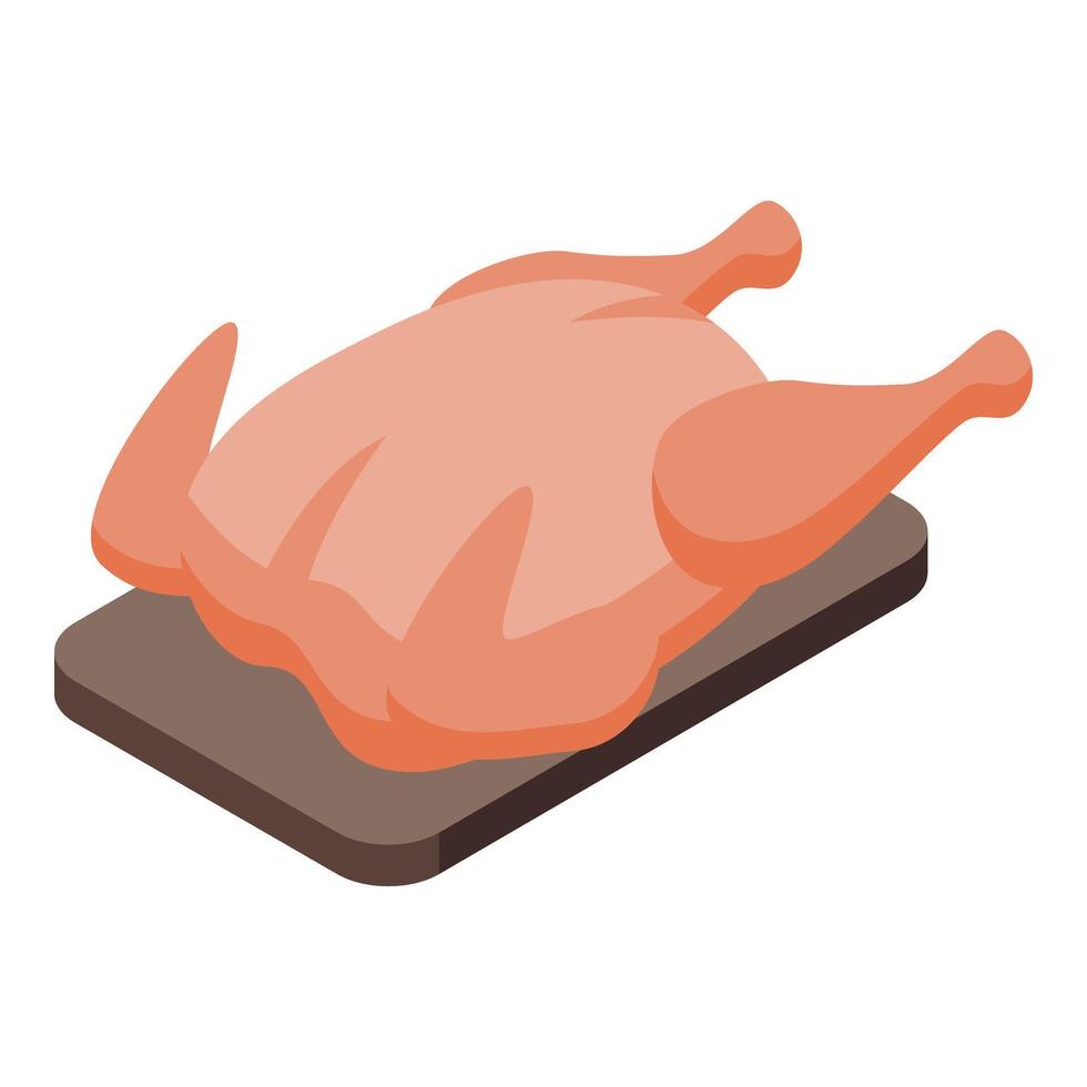 Raw chicken meat icon isometric vector. Feed production vector