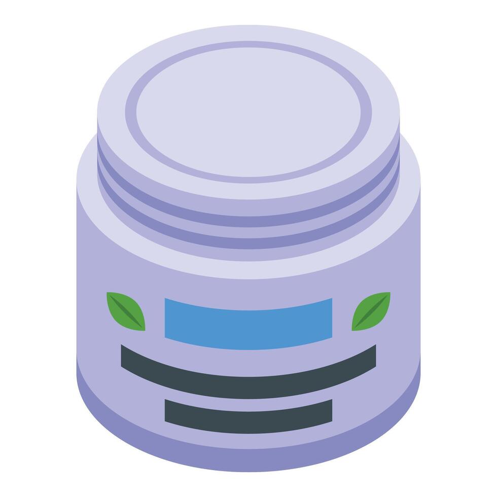 Face cream jar icon isometric vector. Asian girl cosmetics vector