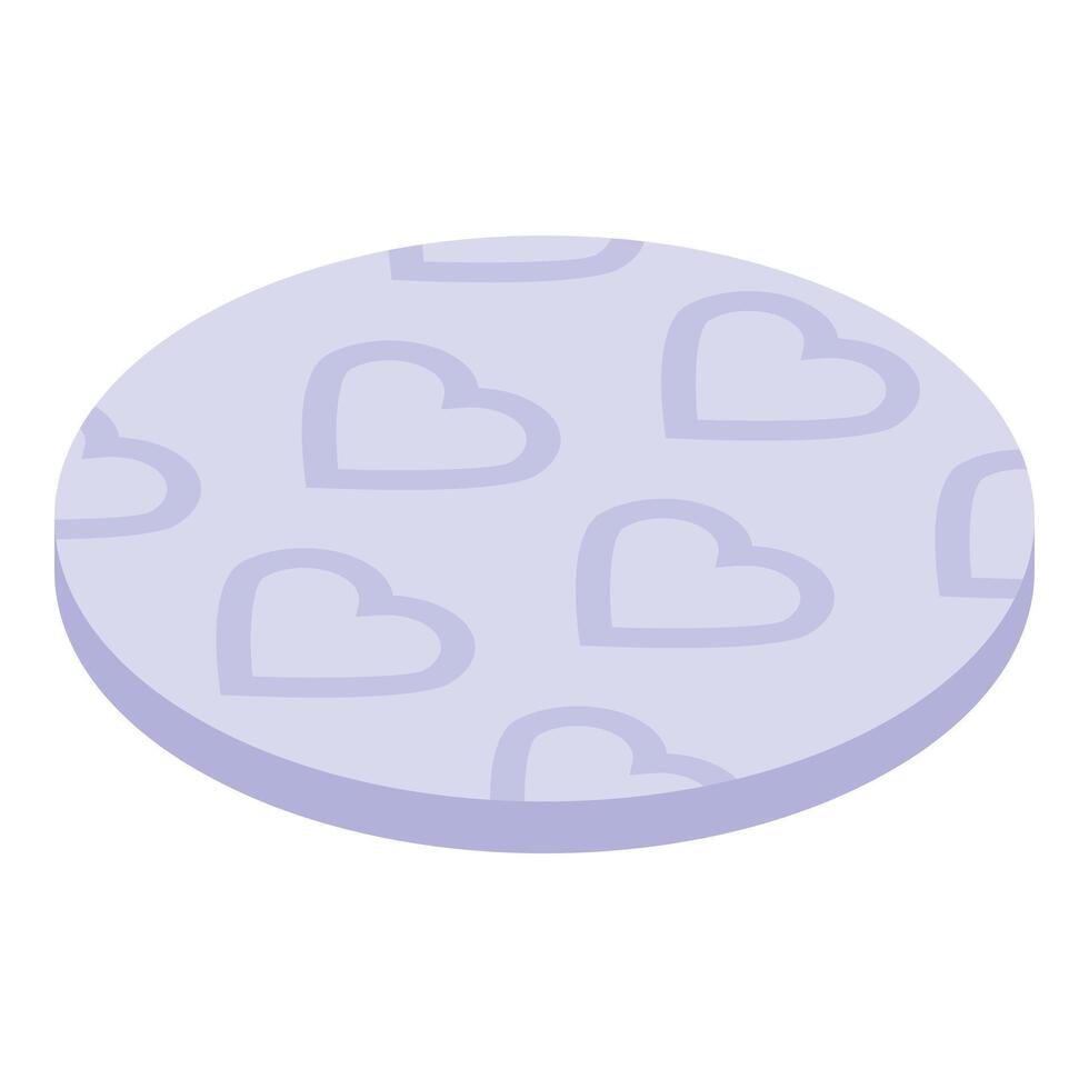 Heart shape cotton pad icon isometric vector. Care package vector